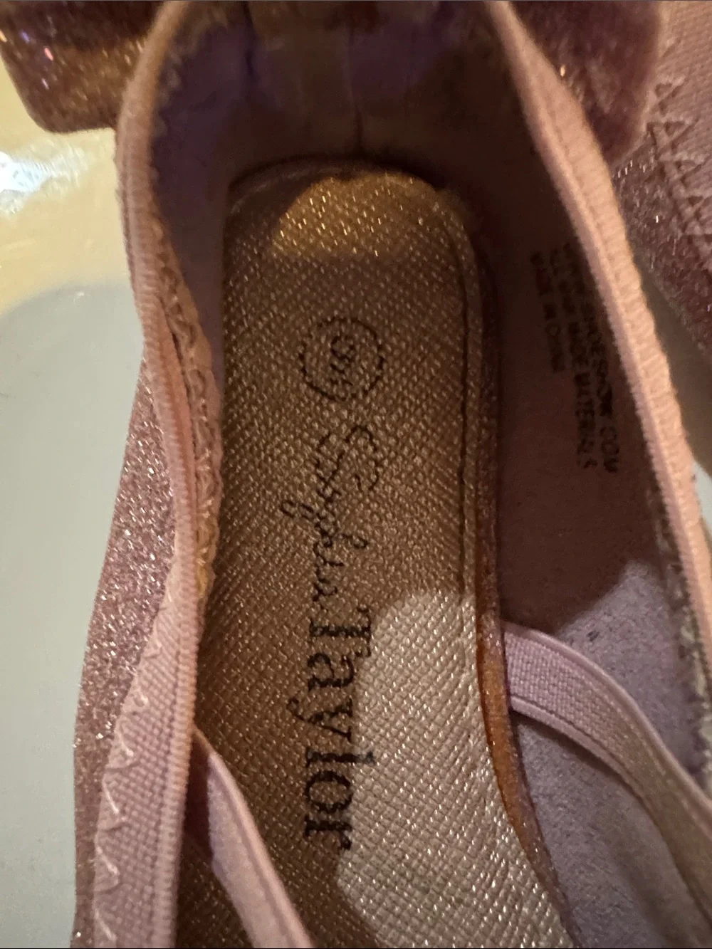 Sparkly Pink Mary Jane Flats with Bow for Girls